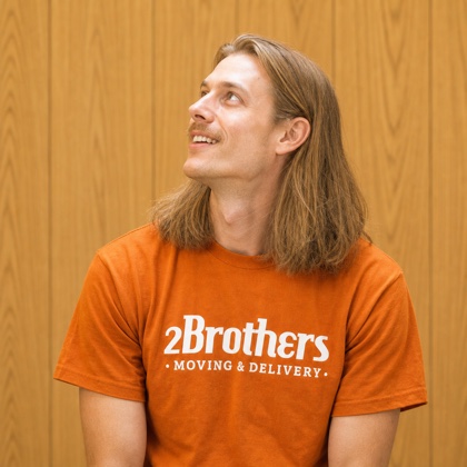 Drew looking up