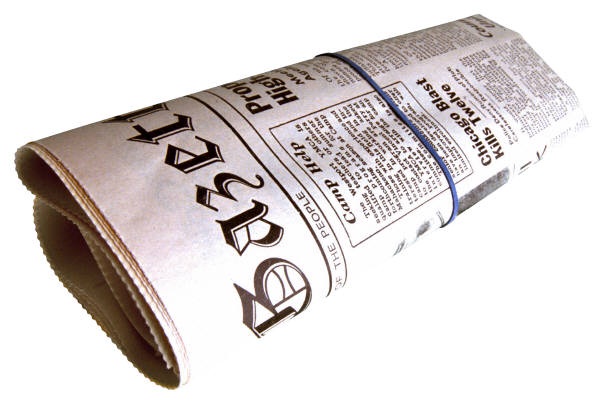 rolled up newspaper